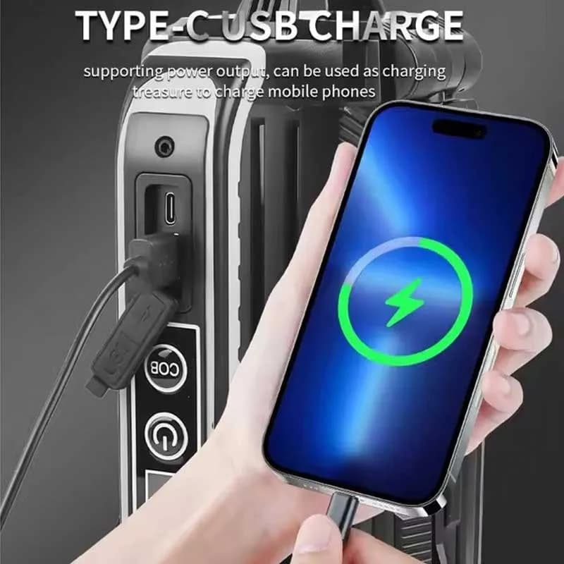چراغ سیار LED قابل‌حمل شارژی سه‌پایه‌دار — تصویر ۶