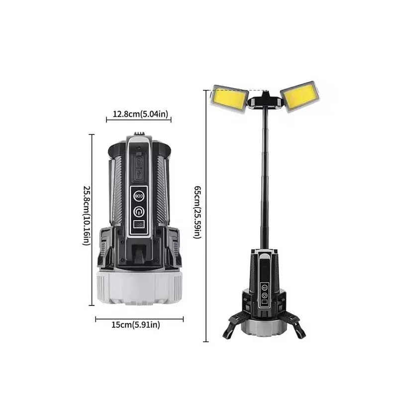 چراغ سیار LED قابل‌حمل شارژی سه‌پایه‌دار — تصویر ۵