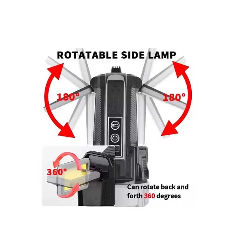 چراغ سیار LED قابل‌حمل شارژی سه‌پایه‌دار — تصویر ۳