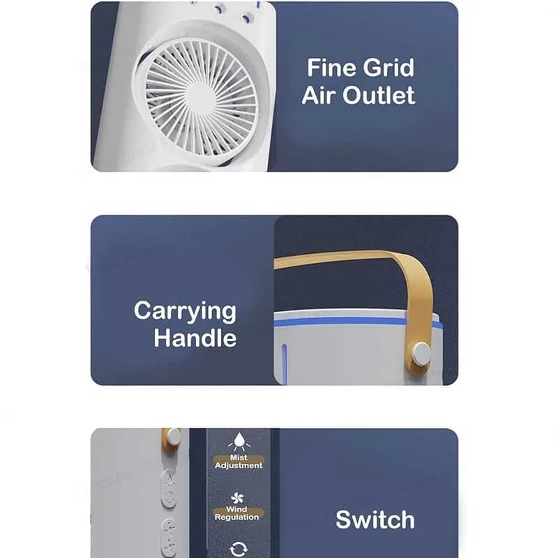 پنکه رومیزی شارژی با پاشش آب مدل Exxelo — تصویر ۷