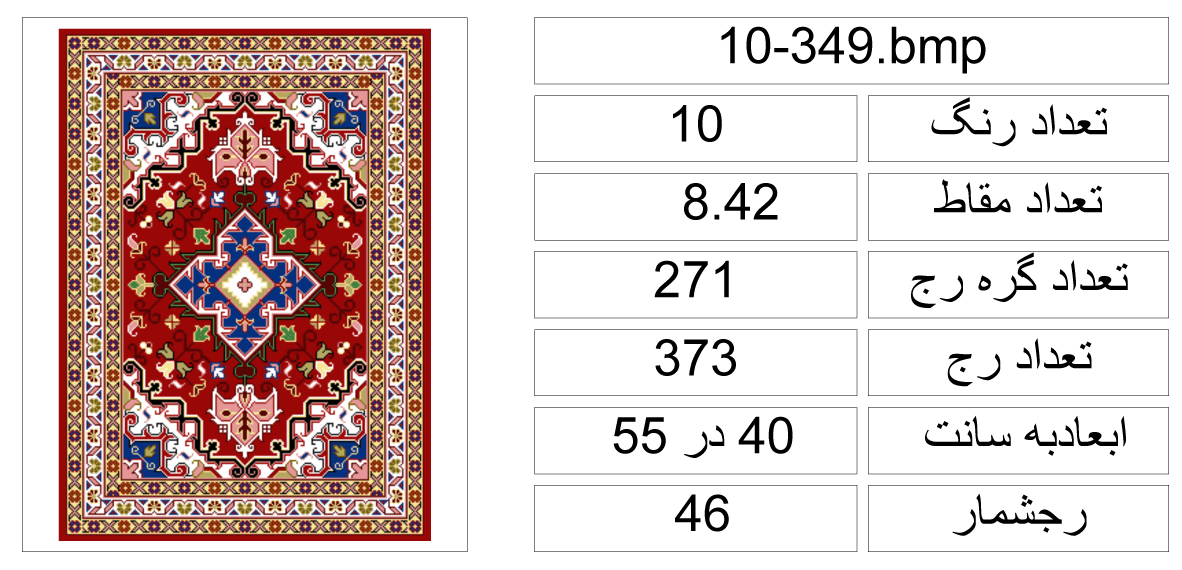 نقشه عددی قالی،k10-349