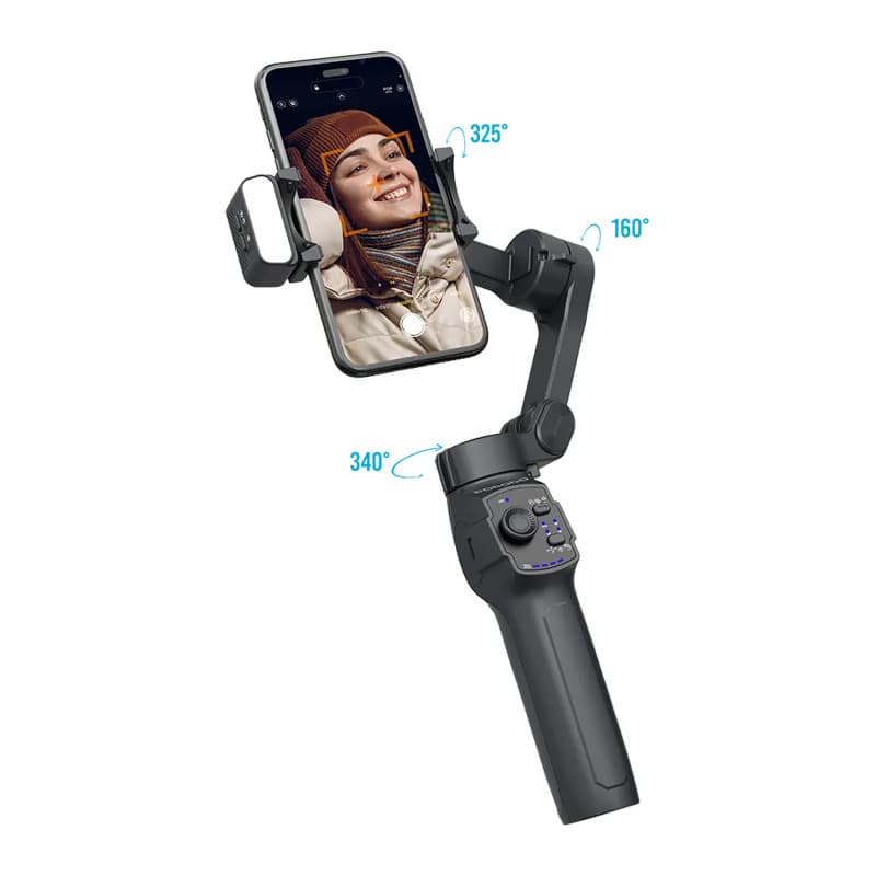 گیمبال و استابلایزر 3محوره هوشمند چراغدار پرودو مدل Porodo 3-Axis Gimbal lfs127 — تصویر ۳