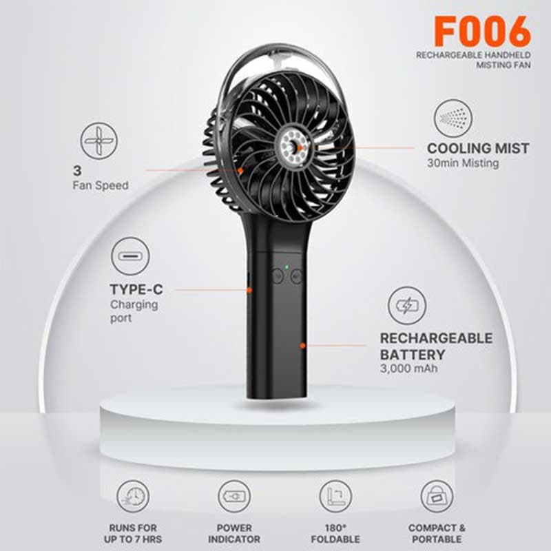 پنکه دستی شارژی با قابلیت مه‌پاش PANERGY F006 — تصویر ۳