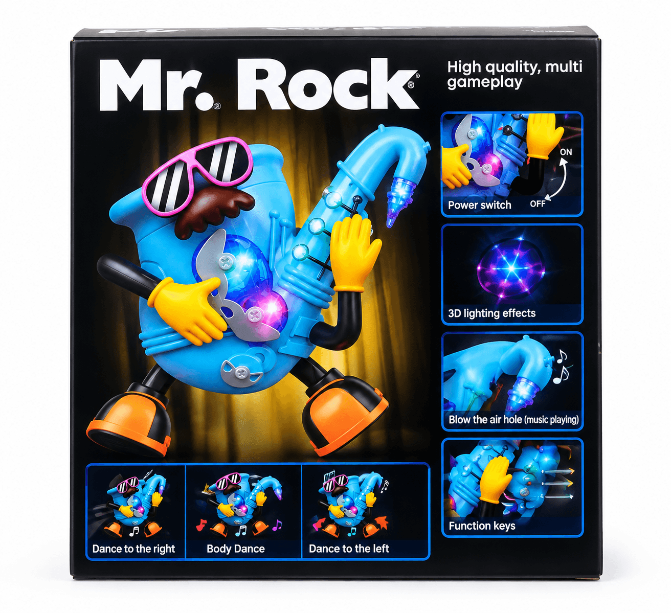 اسباب بازی موزیکال و رقصنده Mr. Rock | مستر راک چراغ‌دار