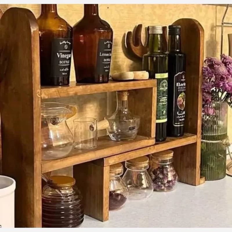 استند آشپزخانه(جا ادویه وحبوبات)تمام چوب روس