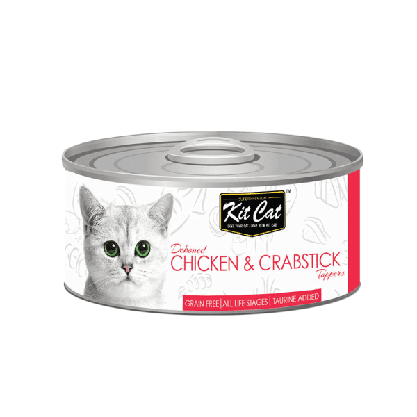 کنسرو گربه مرغ و فیله خرچنگ واقعی کیت کت – Kit Cat Deboned Chicken Crabstick Toppers