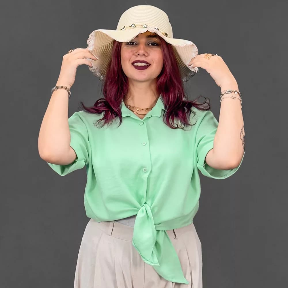 شومیز دخترانه جلو گره کد 30408