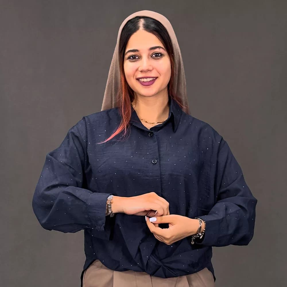 شومیز دخترانه جلو گره نگین دار کد 30419 — تصویر ۴