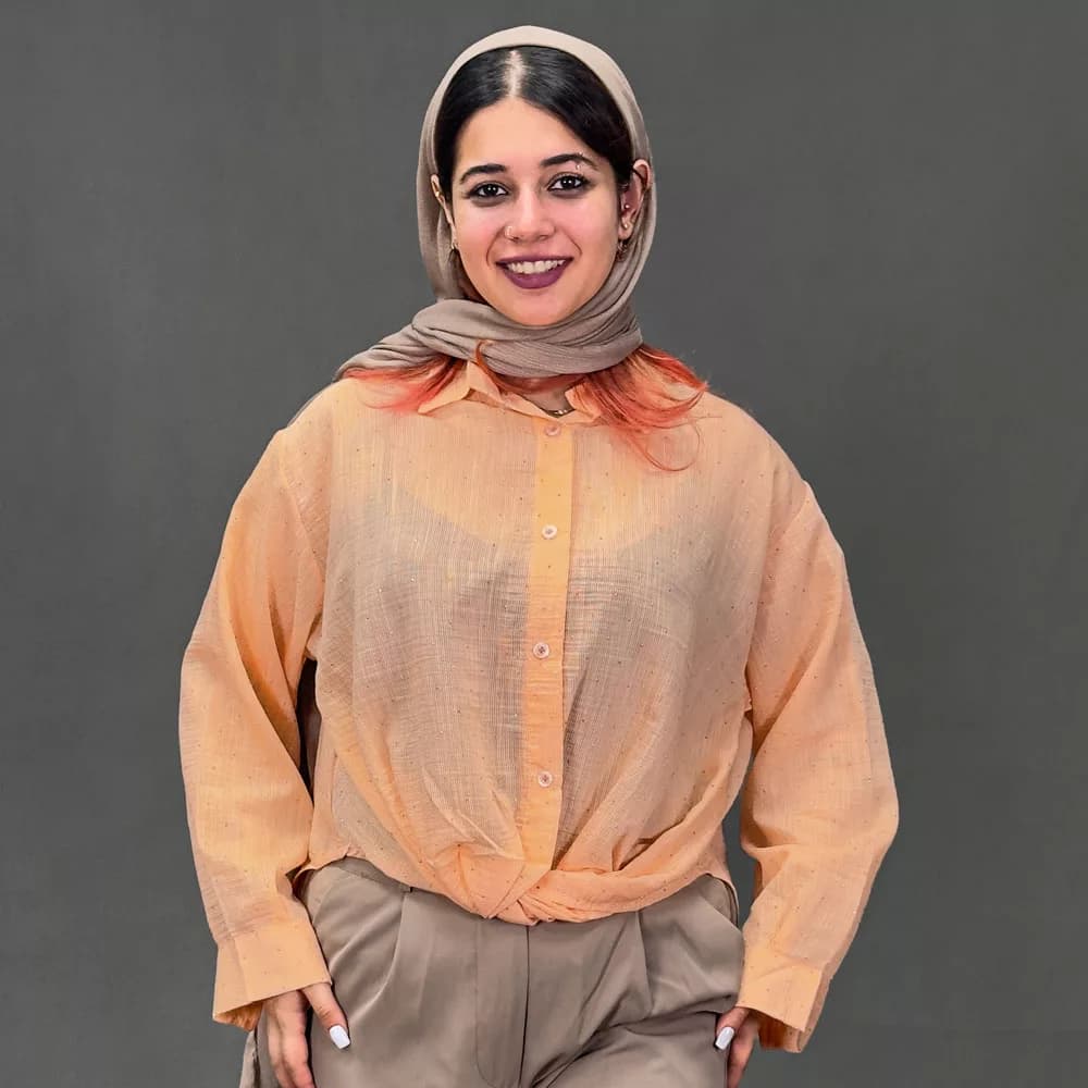 شومیز دخترانه جلو گره نگین دار کد 30419 — تصویر ۳