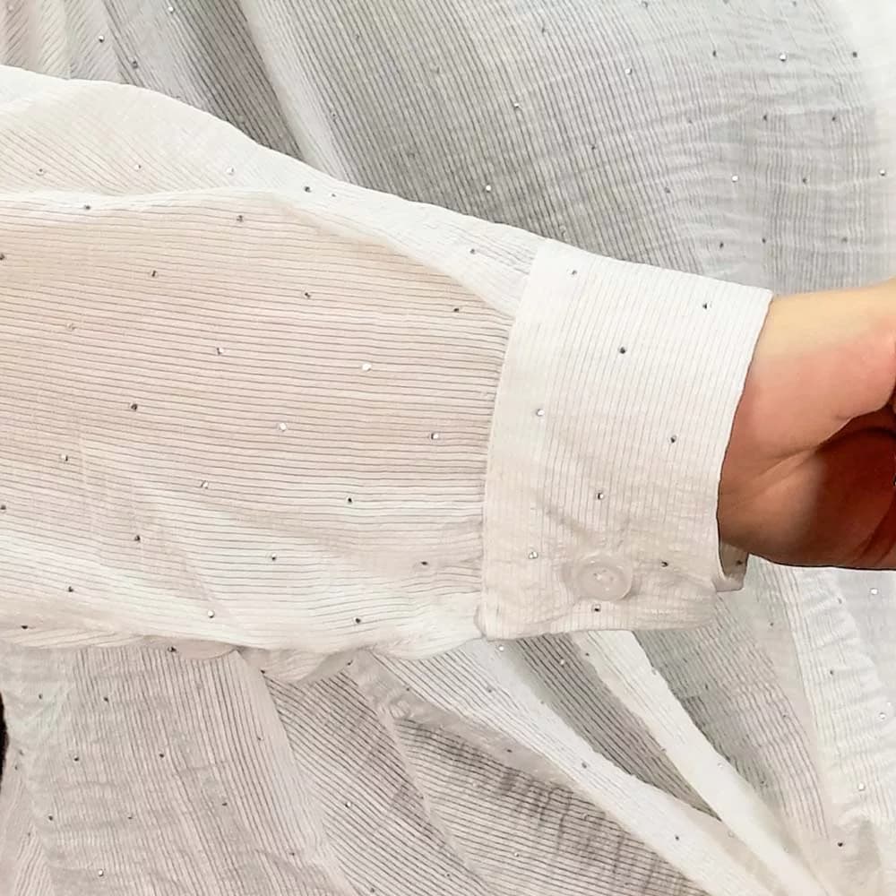 شومیز دخترانه جلو گره نگین دار کد 30419 — تصویر ۷