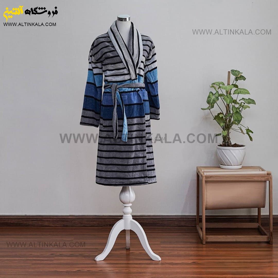 حوله پالتویی برق لامع طرح کنیا آبی سایز 125