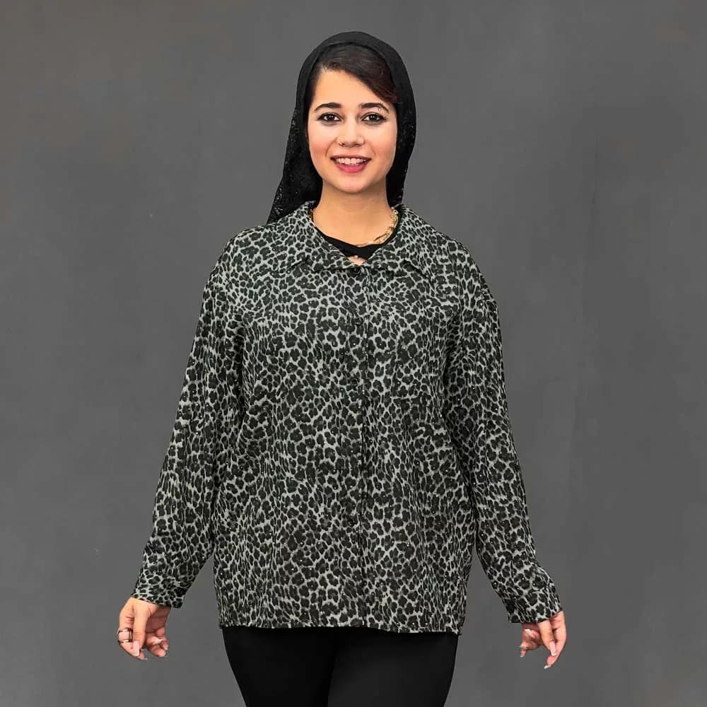 شومیز دخترانه پلنگی کد 30361 — تصویر ۳