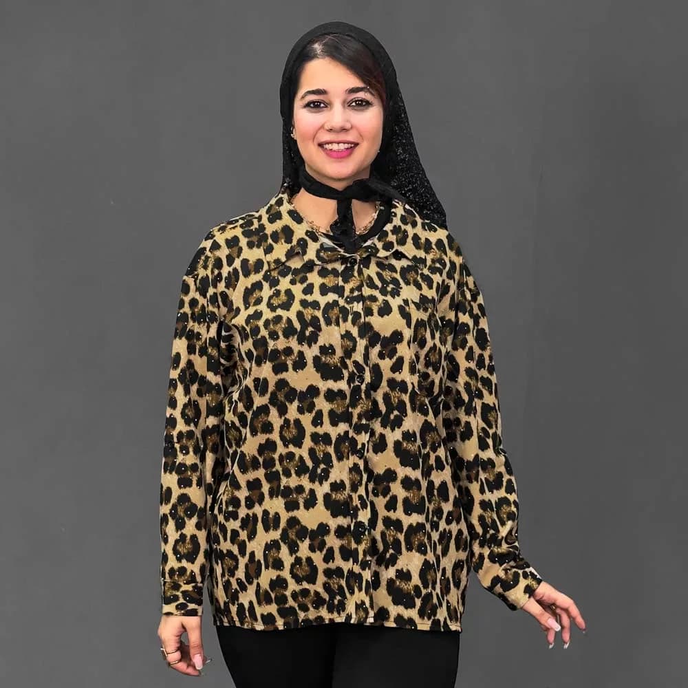 شومیز دخترانه پلنگی کد 30361 — تصویر ۲