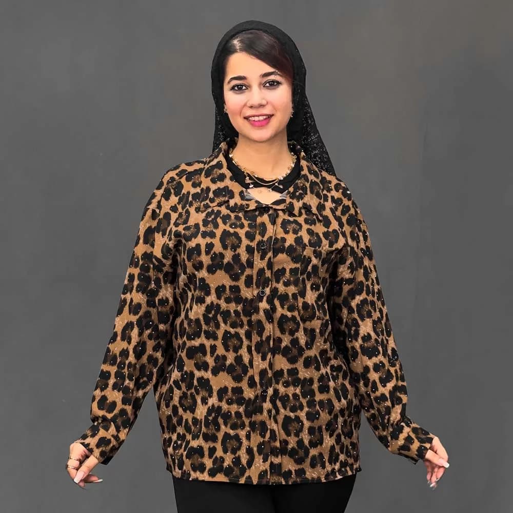 شومیز دخترانه پلنگی کد 30361 — تصویر ۷