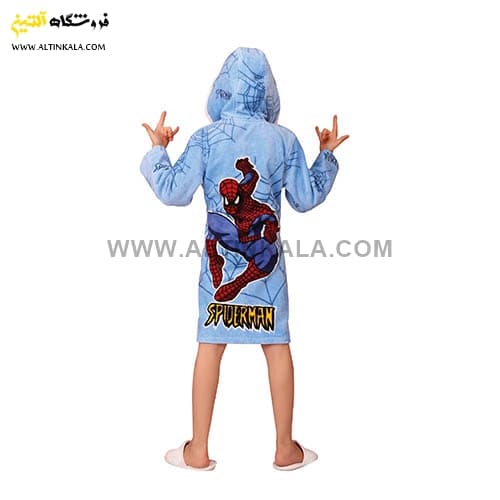 حوله پالتویی کودک پودایران طرح مرد عنکبوتی سایز 80