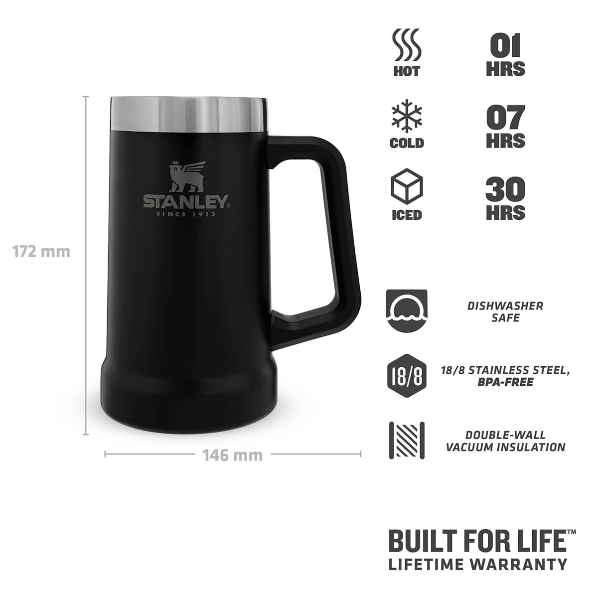 ماگ سفری استنلی مدل BIG GRIP STEIN کد F 2021 گنجایش 0.7 لیتر — تصویر ۸