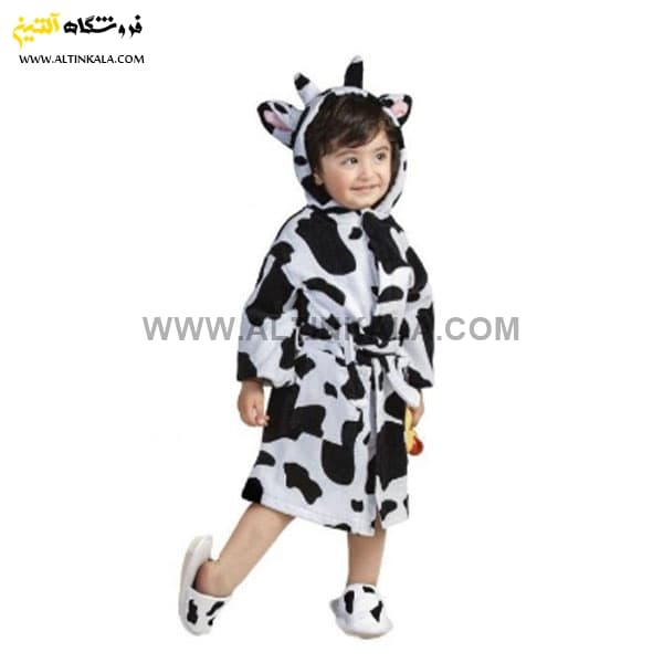 حوله پالتویی کودک پودایران طرح گاوی سایز 80