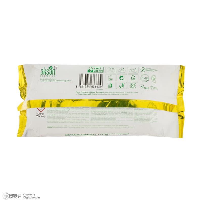 دستمال مرطوب تمیز کننده سطوح فیری مدل Limon بسته 100 عددی — تصویر ۶