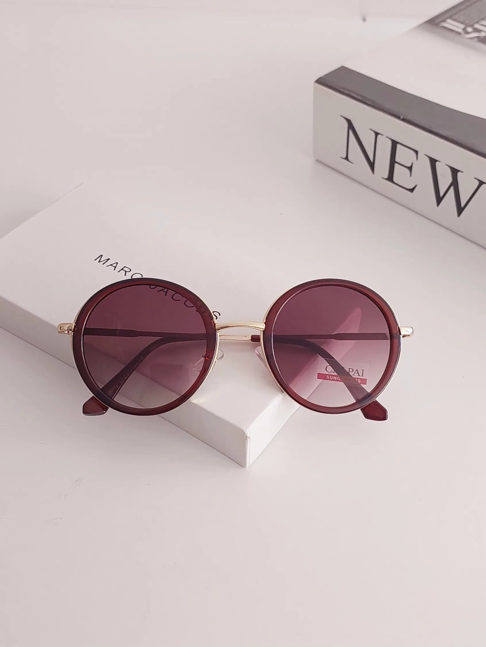 عینک آفتابی زنانه برند Dior فریم فلزی قهوه ای یووی 400 — تصویر ۱۰