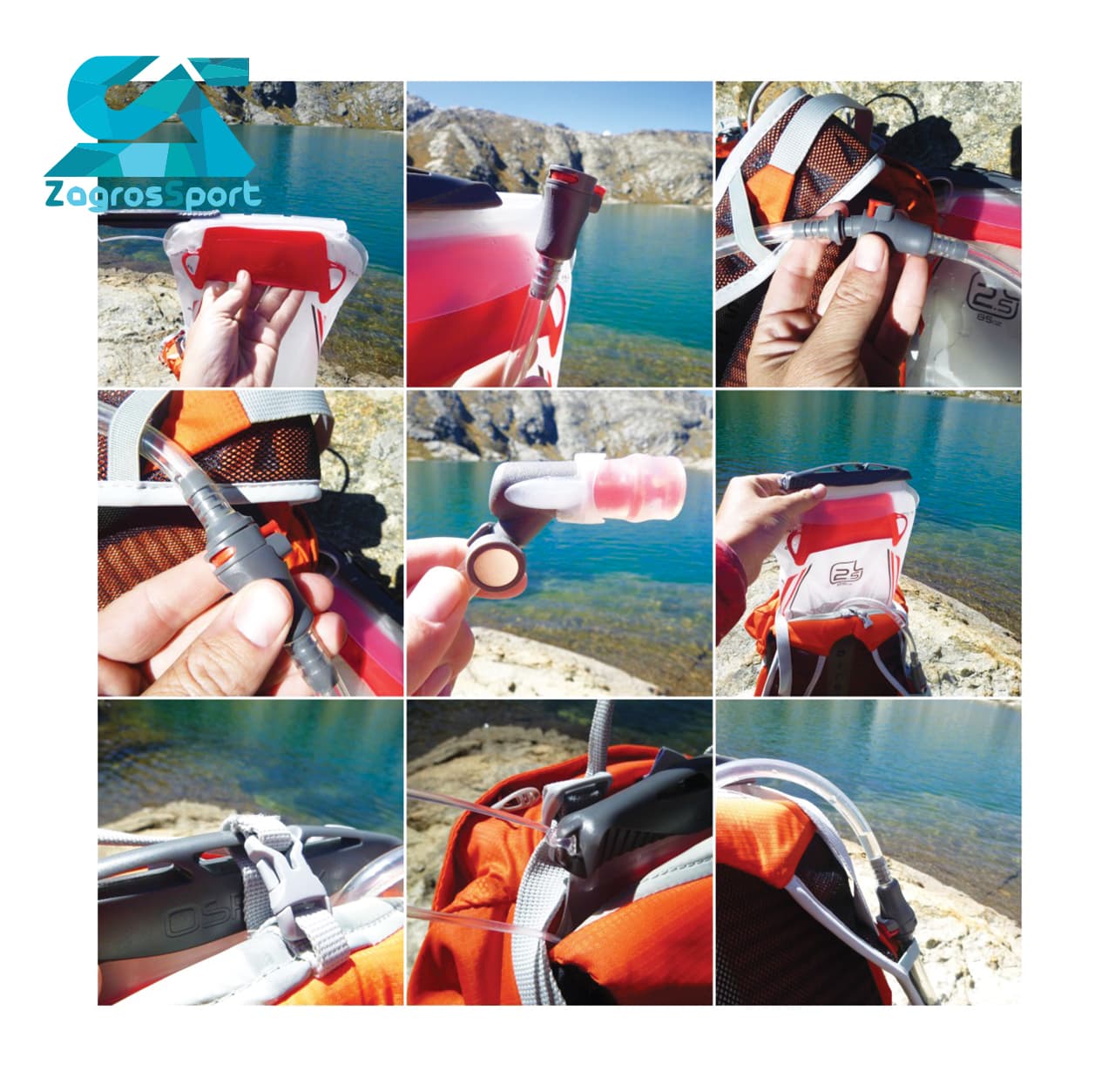 کیسه آب 2.5 لیتری اسپری OSPREY Hydraulics LT 2.5 RESERVOIR RED — تصویر ۶