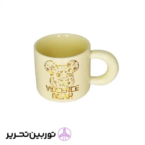 لیوان سرامیکی تدی دورنگ – زرد
