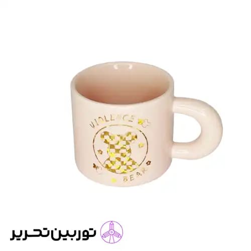 لیوان سرامیکی تدی دورنگ – صورتی
