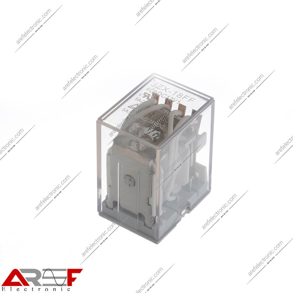 رله NHG مدل JZX-18FF 4CbDC12V1 دارای 12 ولت 5 آمپر 14 پین