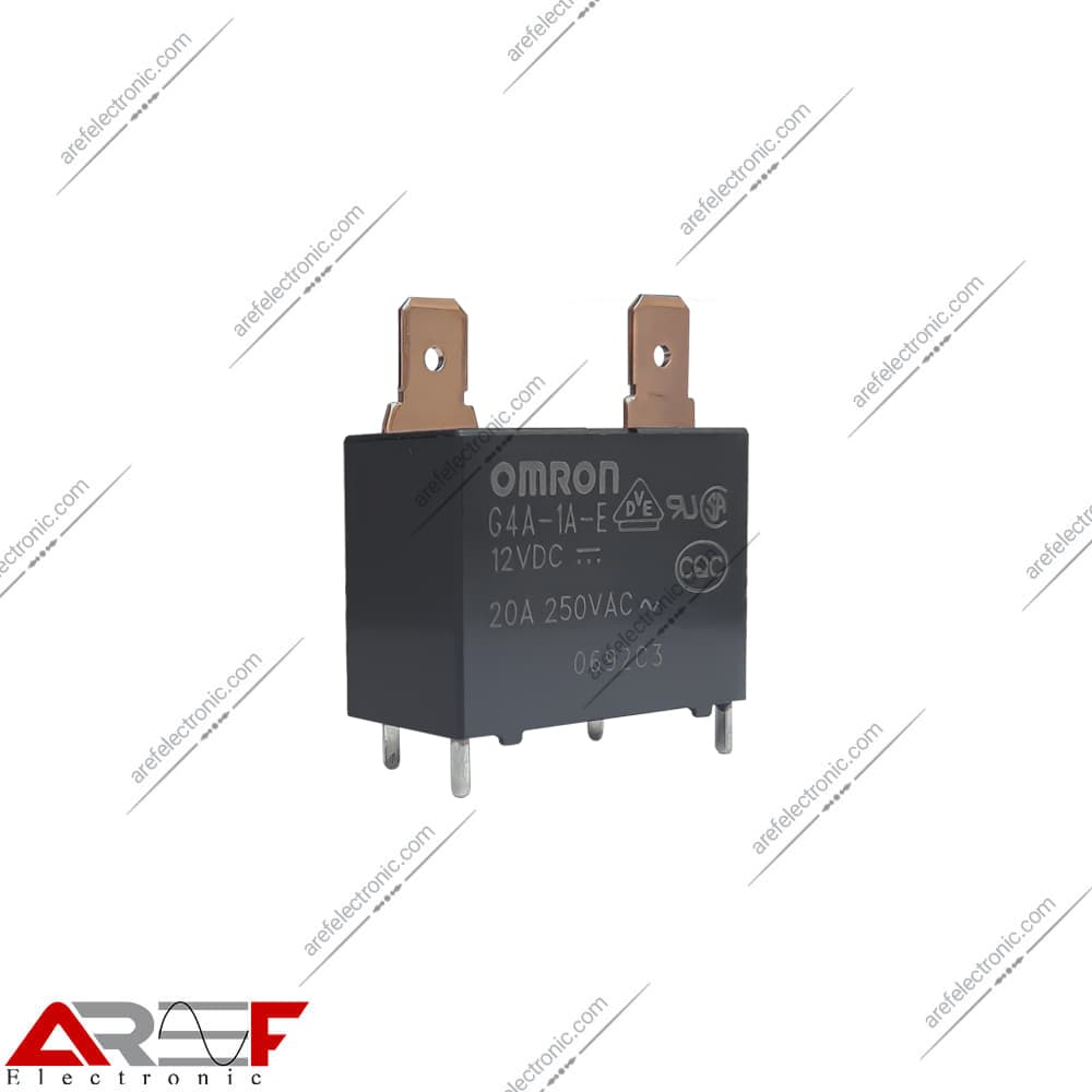 رله امرن مدل G4A-1A دارای ولتاژ 12VDC و 4 پین 20 آمپر