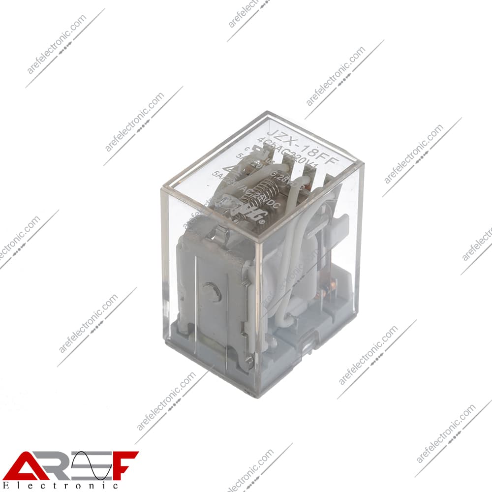 رله NHG مدل JZX-18FF دارای 220 ولت 5 آمپر 14 پین