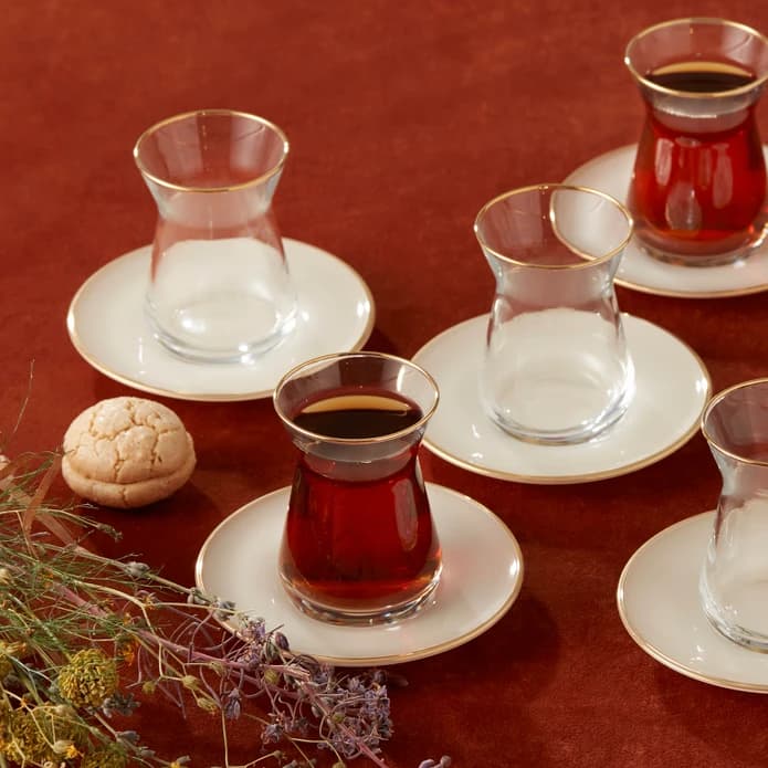سرویس چای خوری ۶ نفره بژ رترو کاراجا 153.03.06.1591 — تصویر ۴