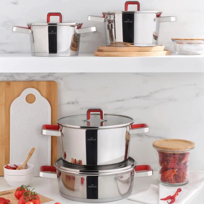 سرویس قابلمه 8 پارچه استیل براق مرلوت کاراجا 153.03.08.0619 — تصویر ۲