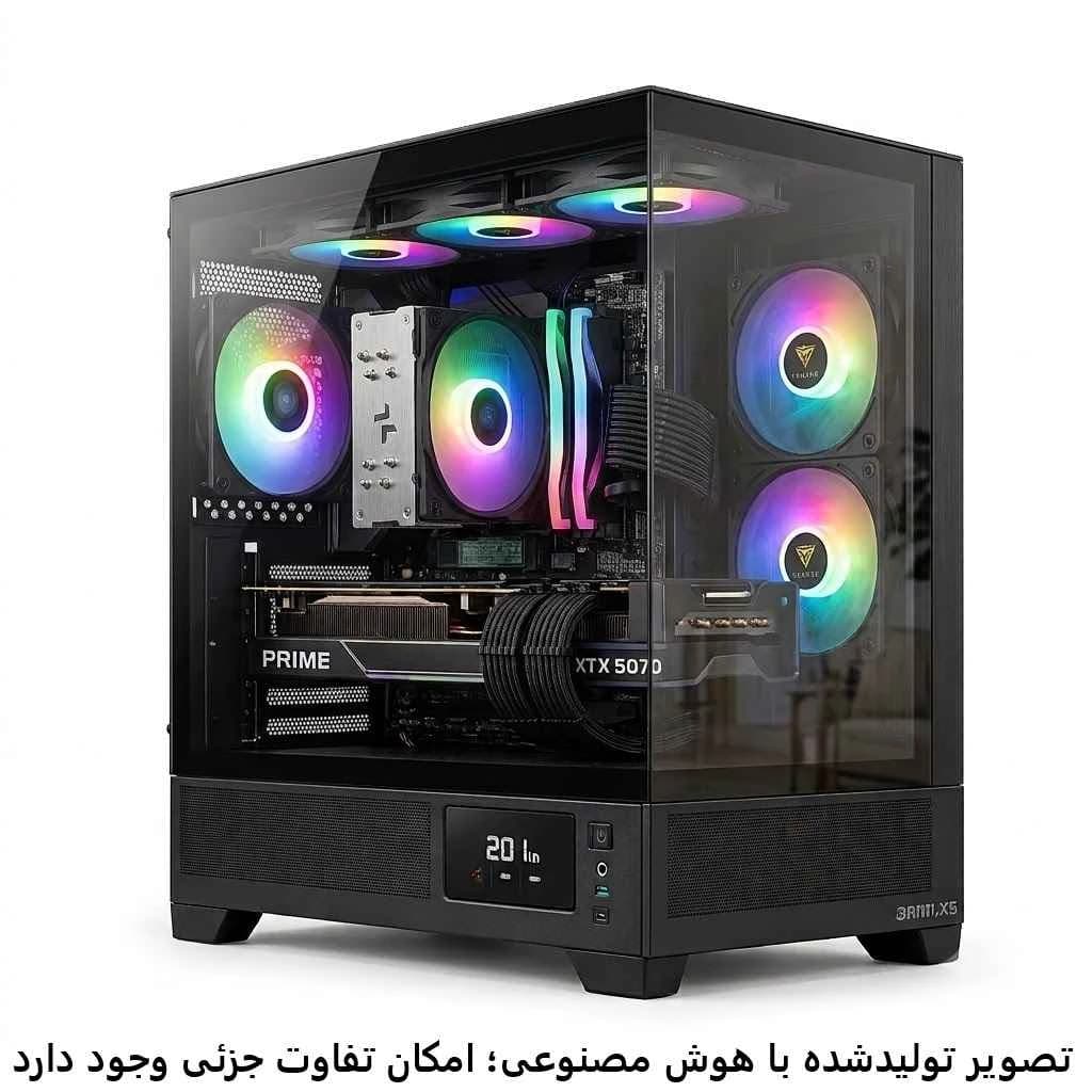 کیس گیمینگ میان رده Ryzen 9600x- b650- 32GB DDR5- SSD 2TB- RTX5070 12GB کد G023