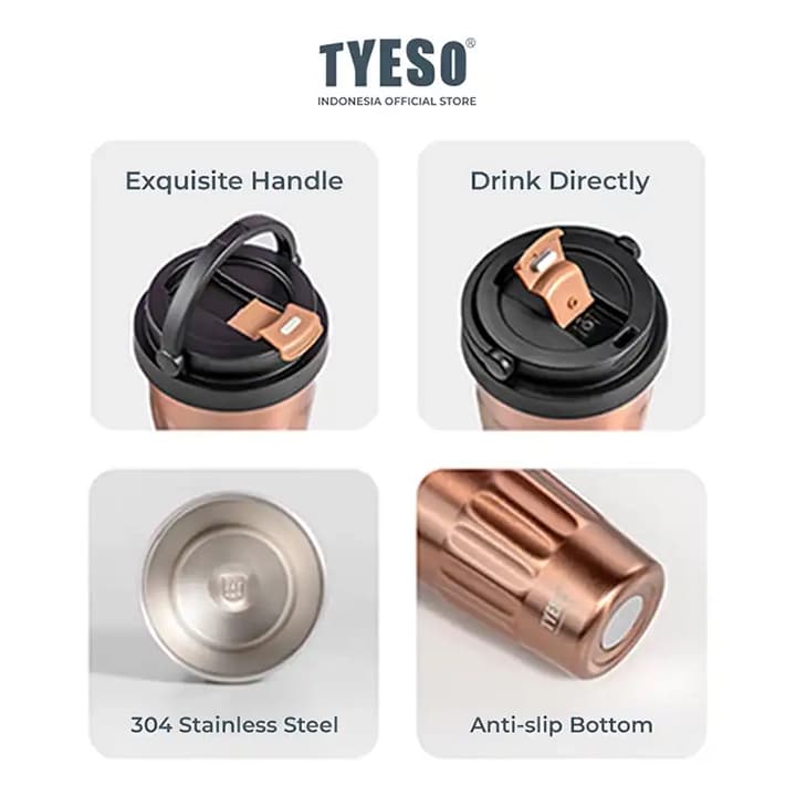 تراول ماگ 400 میل متالیک tyeso 8803 — تصویر ۶