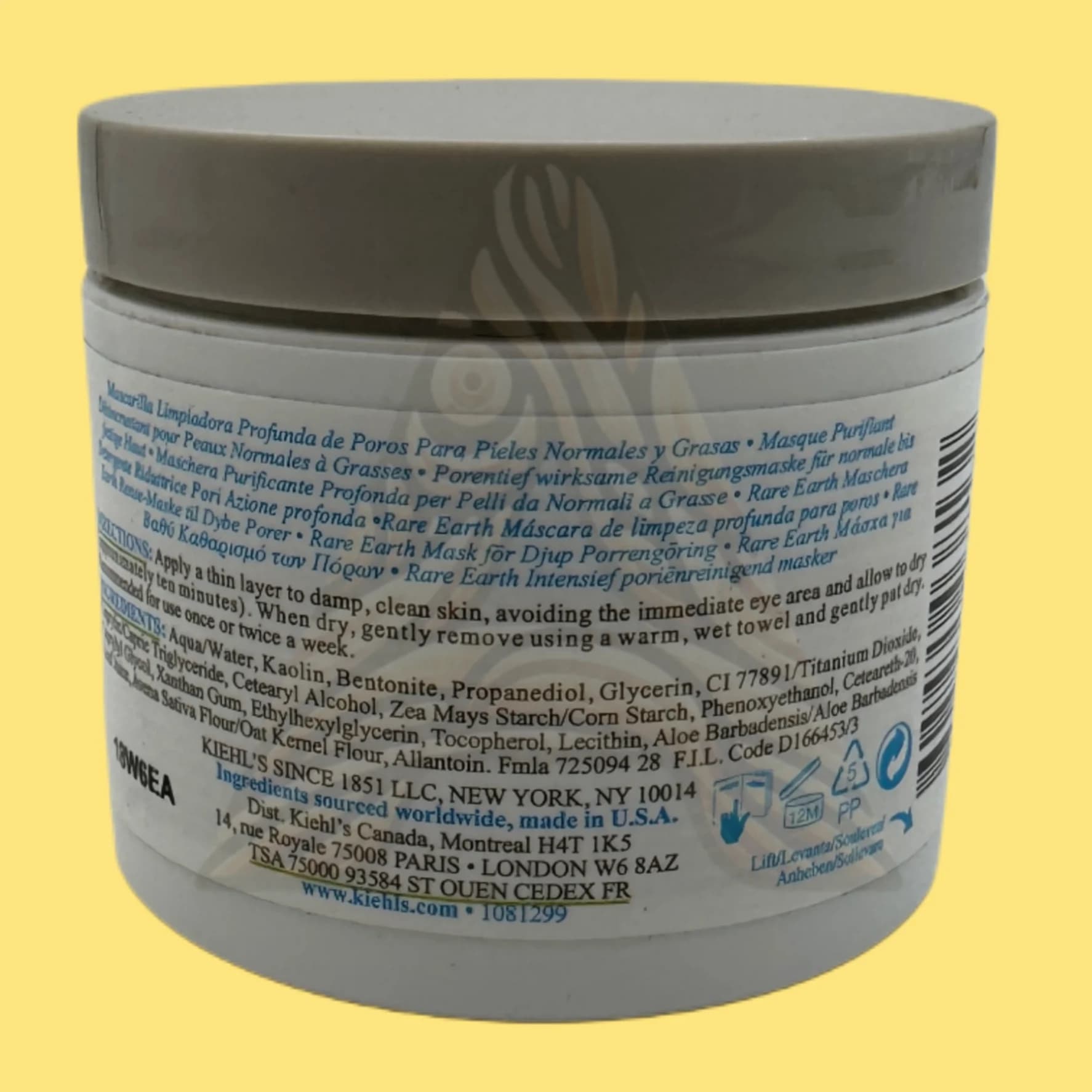 ماسک خاک رس کیلز پاکسازی کننده و کوچک کننده منافذ حجم 125 میل — تصویر ۷