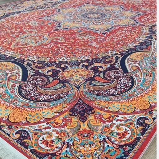 فرش چاپی مخمل هازان ترک طرح شاهکار سرخ a153 (پس کرایه) — تصویر ۸