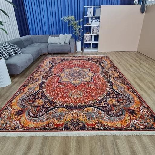 فرش چاپی مخمل هازان ترک طرح شاهکار سرخ a153 (پس کرایه)