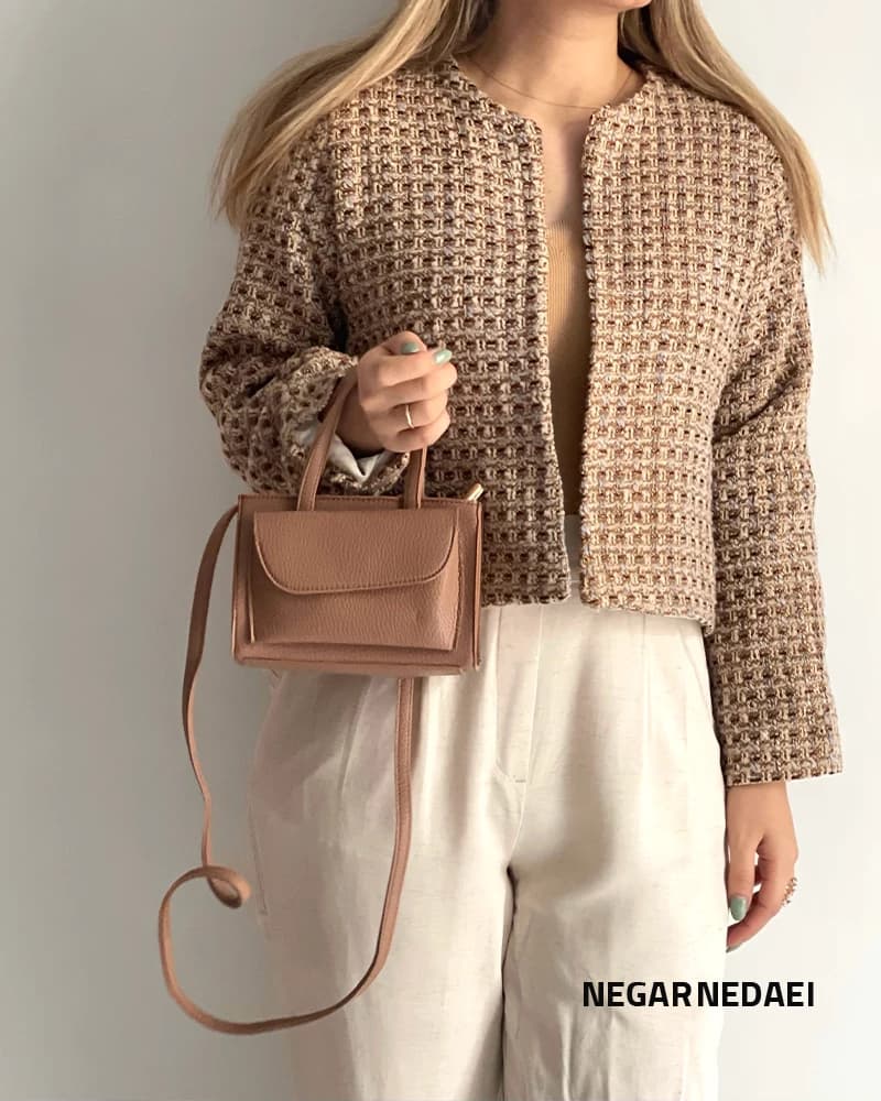 کراپ کت پشمی caramel — تصویر ۴