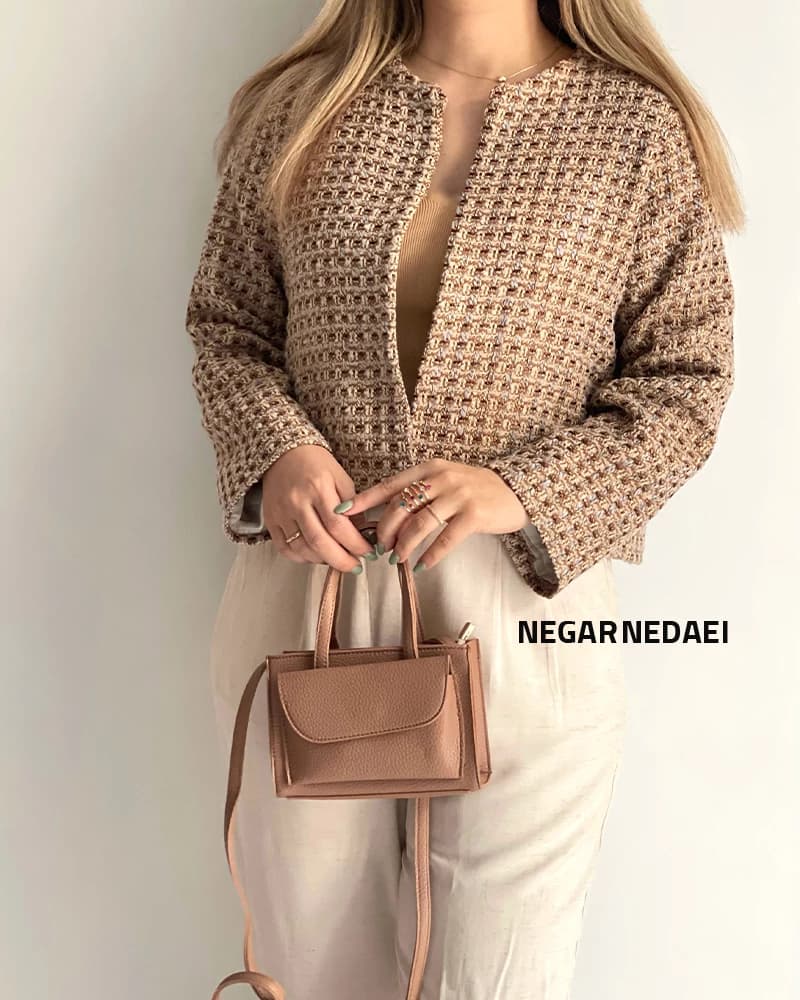 کراپ کت پشمی caramel — تصویر ۶