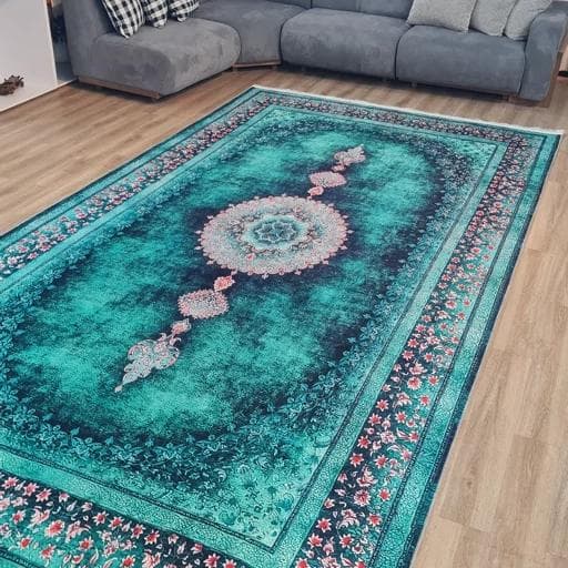 فرش چاپی فرشینه برند حسن نیا مخمل هازان طرح شفق U139(پس کرایه)