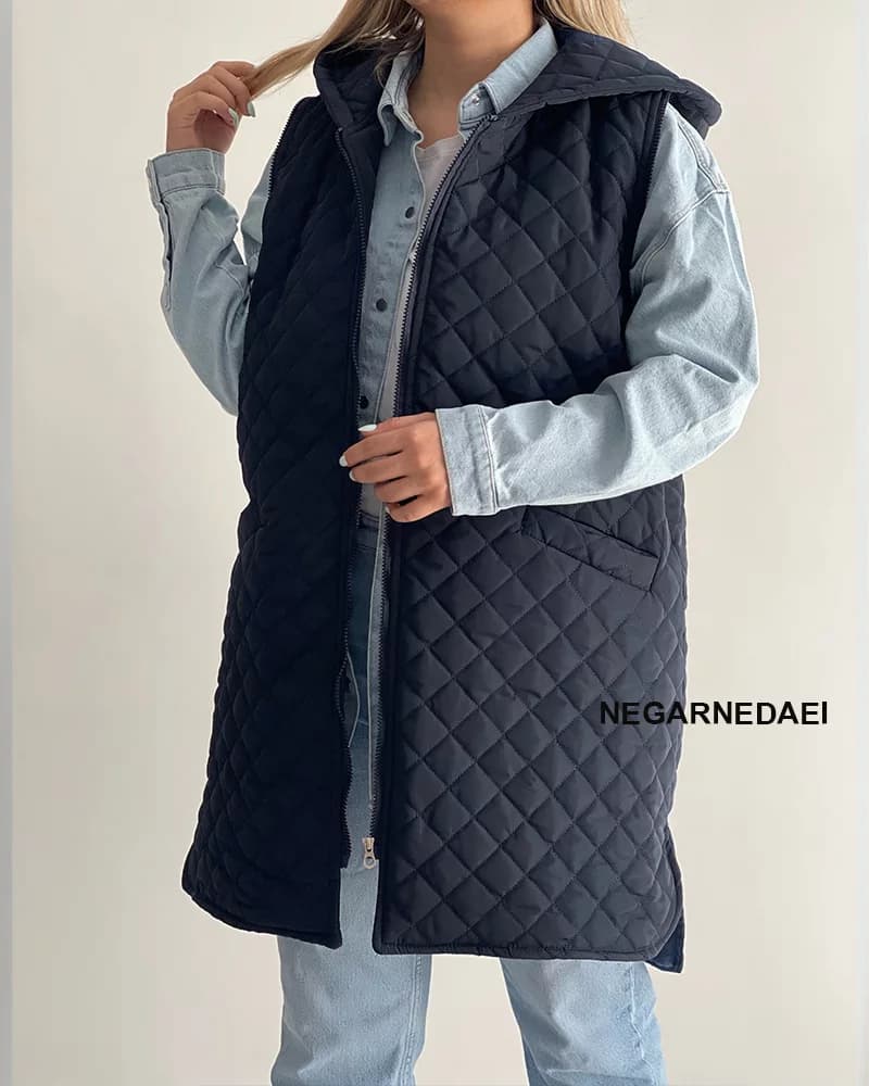 کاپشن و وست Navy Blue — تصویر ۷