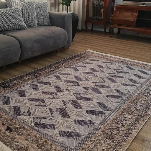 فرش چاپی فرشینه برند حسن نیا مخمل هازان طرح کویر L240(پس کرایه)