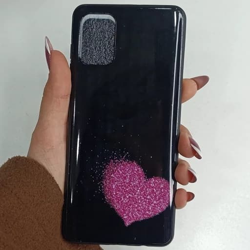 گارد گوشی A71 طرح چاپی قلب بنفش قاب و کاور a71
