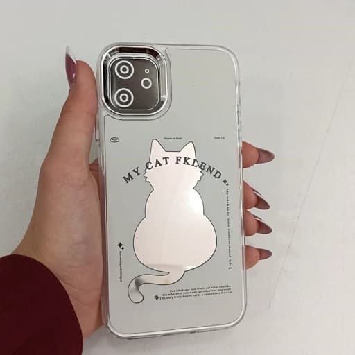 گارد گوشی Iphone 11 طرح آیینه ای فانتزی مدل گربه ای آیفون 11 نرمال قاب و کاور