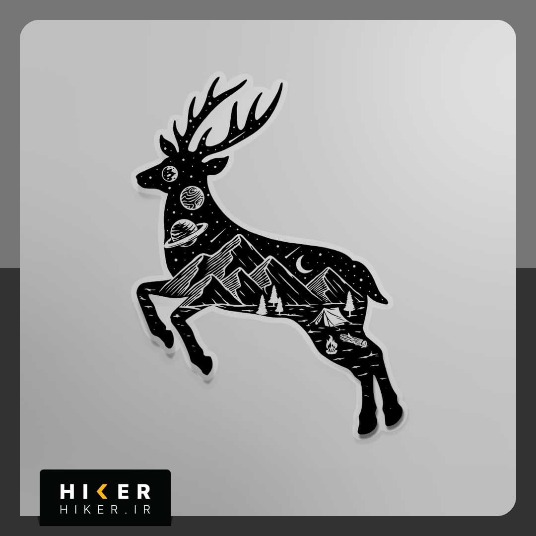 استیکر شفاف ۰۳۶۲ (گوزن و طبیعت)