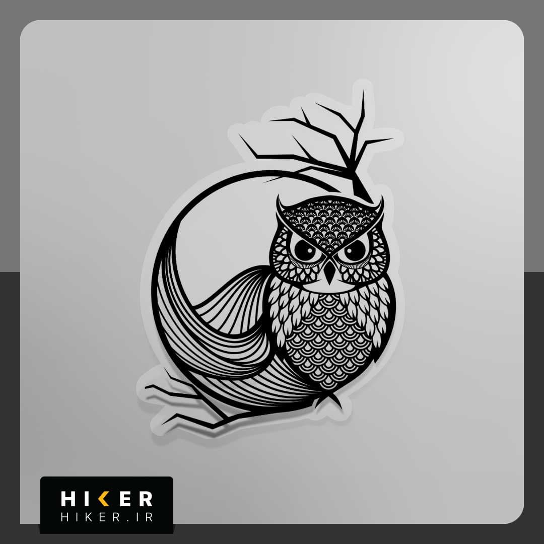 استیکر شفاف ۰۳۶۱ (جغد روی شاخه)