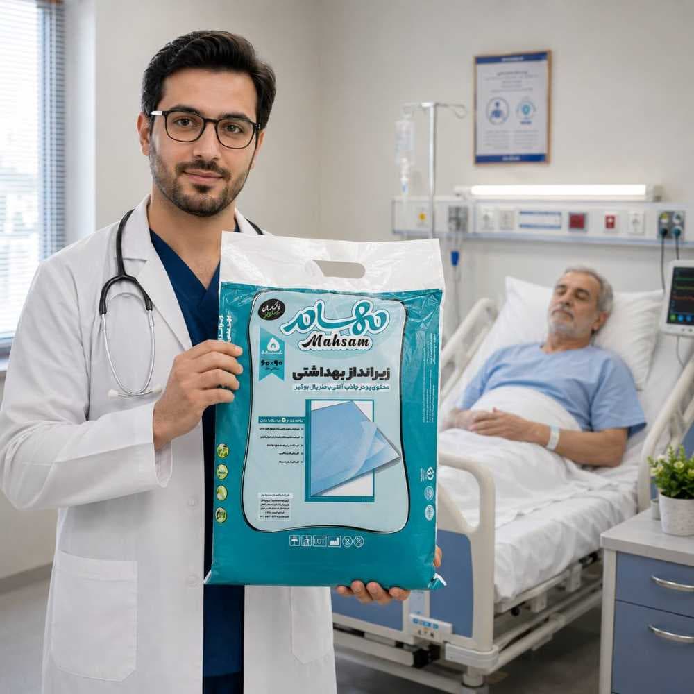 زیرانداز بیمار یکبار مصرف مهسام 60×90 (5 لایه)