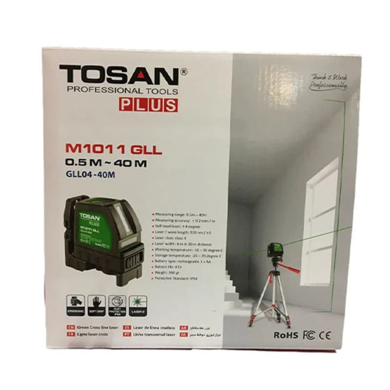تراز لیزری توسن پلاس دو خط نور سبز مدل M1011 GLL — تصویر ۴