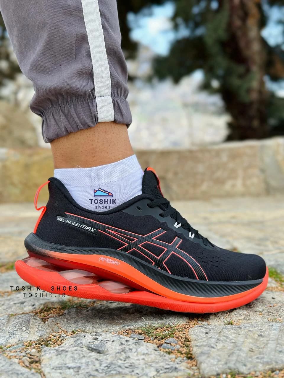 کفش اسیکس ژل کینسی مکس Asics GEL-KINSEI MAX مشکی نارنجی — تصویر ۸