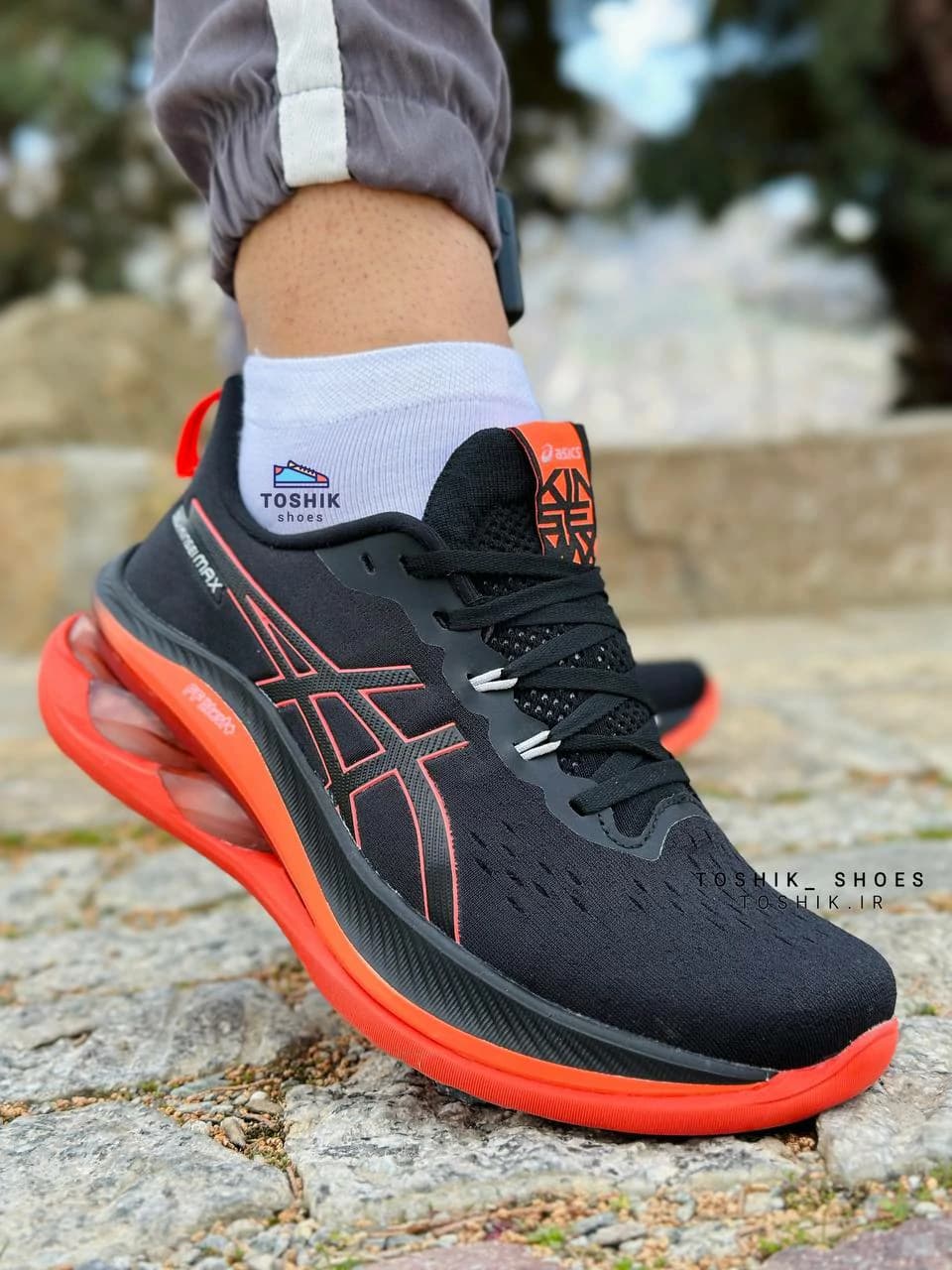 کفش اسیکس ژل کینسی مکس Asics GEL-KINSEI MAX مشکی نارنجی — تصویر ۲