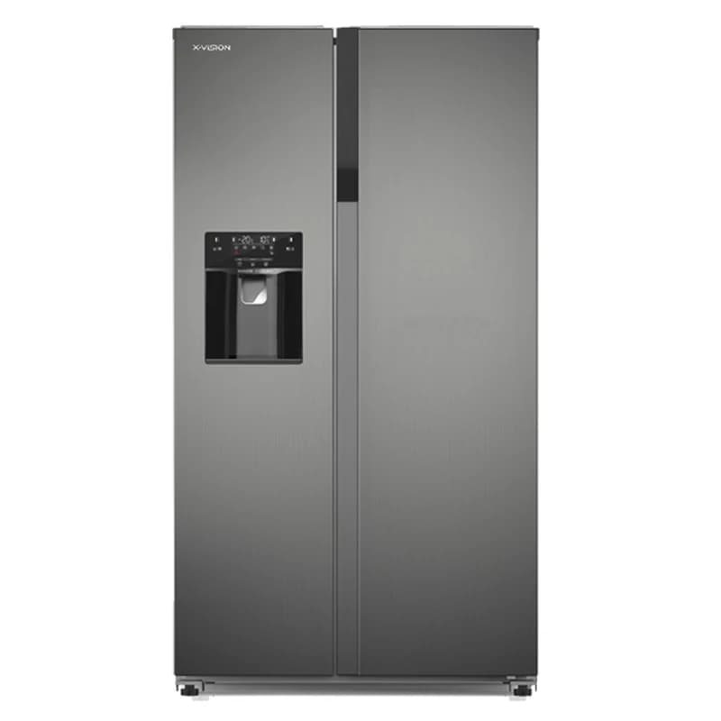 یخچال فریزرساید بای ساید ایکس ویژن HS600 سیلور
